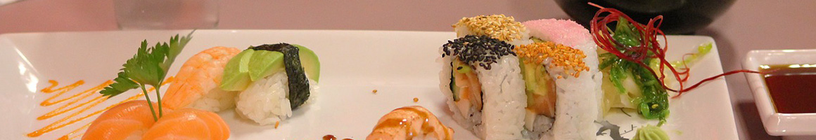 Eating Asian Fusion Japanese Sushi at Fuji J Asian Bistro-Sushi Bar restaurant in Bethel, CT.
